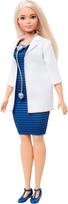 Mattel Barbie Career Doctor Doll - White Coat with Pink Trim, Blue & Black Striped Dress, Stethoscope & Shoes, Fashion Doll blue