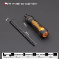 Dual-Use Telescopic Ratchet Screwdriver: Flathead, Phillips & Torx black