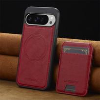 Detachable For Magsafe Magnetic Card Holder Wallet Case For Google Pixel 11 Pro XL 10 9 8 7 10a 9a 8a 7a Shockprook Back Cover Google Pixel 11 raudona