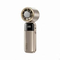 Fan with Semiconductor Cooling Digital Display Portable Handheld Compact for Travelers, Gold Electroplated