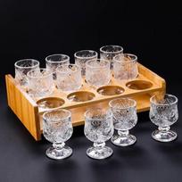 6Pcs Transparent Glass Shot Glasses 50ML Mini Liquor Cups New Stemmed Shot Glasses  Table Serving Random 6Pcs brown