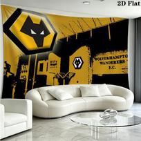 Wolves FC Sieninė gobelenas Estetiškas sienos kabinamas Spausdintas audinio pledas Dekoratyviniai gobelenai Miegamajam Svetainei Namų dekoras 180cm x 230cm