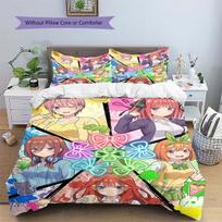 The Quintessential Quintuplets Nice Fan Gift Bedding Daily Use Anime Patterned Duvet Cover Set Bedroom Decor -xia76 150*200cm/59x79in Single/Twin 3pcs