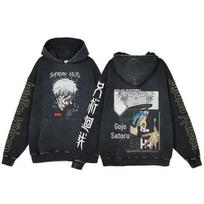 Jujutsu Kaisen Sukuna Distressed Retro Hoodie - Autumn/Winter Edition M black