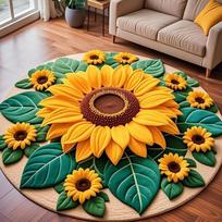 Modern 3d Peacock Area Rug With Nonslip Backing For Living Room Decor Style 9 orange