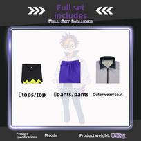 Digimon Beatbreak Tenma Tomoro Cosplay Costume Teen Unisex Polyester Game Character Halloween Stage Play Suit For Adults XL gray