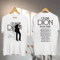 Celine Dion Paris 2026 Fan Tour Gift 3D Printed Short Sleeve Shirt Men's T-shirt Streetwear Tees Family Matching Kids Clothes 2XL