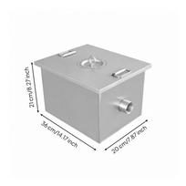 Grease Interceptor with Lid Long-Lasting for Back-of-House, Restaurants gray