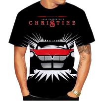 Christine Stephen King vyriški laisvalaikio marškinėliai Stephen King Horror Killer Car juoda 3D spausdinta trumpomis rankovėmis siaubo drabužiai L brown
