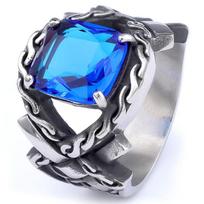 Norse Mythology High-End Gemstone Men'S Ring No. 11 blue