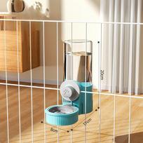Hanging Cat Pet Water Dispenser – Dog Drinking Accessory, Cage-Hanging Bowl, Dog Feeder, Cat Bowl, Automatic Feeder brown