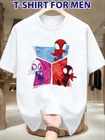 2026 nauji Marvel Spidey ir Jo Nuostabūs Draugai Marškinėliai Vaikams Suaugusiems Laisvalaikio Trumpomis Rankovėmis Superherojų Grafinis Marškinėlis Aukštos Kokybės 3XL gray