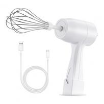 Usb-c Hand Mixer Handheld Mixer for Baking Cordless Rechargeable Electric Hand Mixer for Baking Cooking Panel Speed for Whisking gray