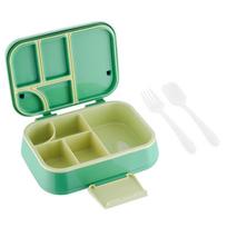 Microwave-Safe Leakproof Bento Box Kids Students Portable Food Container With 5 Compartments Green-Yellow 5-Compartment beige