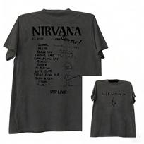 2026 Nirvana Band Unisexs and Unisexs Short Sleeved Tshirt Vintage College Style American Graffiti High Street Short Sleeve L black