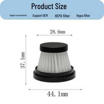 Washable HEPA Car Vacuum Filter - Dust Mite Remover & Accessories Pack of 5 gray