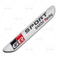 1 vnt. 3D metalinis GR Sport Gazoo Racing šoninis sparno ženklelis, galinės bagažinės lipdukas Toyota GRsport C-HR RAV4 Corolla Camry black