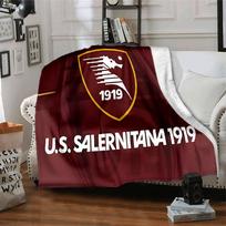 Salernitana 1919 emblemos dizaino flanelės pledas, minkštas poliesteris, modernus dizainas, visų sezonų, skirtas stovyklavimui, kelionėms, dovanoms šventėms ar gimtadieniams 75x90cm