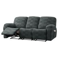 Elastic Chihuashi Split-Piece Recliner and Sofa Cover 3-seater (8 pieces) tamsiai pilka spalva