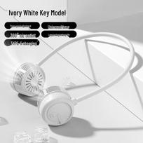 USB Rechargeable Portable Neck Fan with LCD Screen - Long Battery Life, Foldable, for Outdoor Use 64x64x48 mm gray