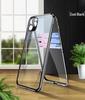 iPhone 17/16 Pro Max Mag-Safe Double-Sided Glass Case with Magnetic Suction iPhone 16 Pro skaidri juoda spalva