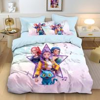 Anime 3D Print Boys Girl Fans Duvet Cover Pillowcase W Onder-Girls Bedding Set Twin Full Size Home Bedroom Decor for Youth 2pcs EU Single 135*200cm/53x79in 3pcs gray