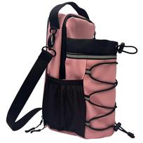 Magnetic Gym Water Bottle Bag with Reflective Strip With Phone Pocket Portable Gym Water Bottle Pouch Gym Accessories Organizer rožinė