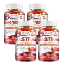 Airboy Magnesium Glycinate Gummies 600 mg - with Vitamin D3, B6, Calcium & Potassium, 100 Count, Muscle & Bone Support 100*4