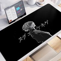 Mousepad Anime Tokyo Ghoul Kaneki Ken Computer Gamer Locking Edge Nonslip Mouse Pad Black And White Office Keyboard Desk Mat 800x400x2mm