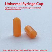 20Pcs Food Grade Silicone Rubber Needle Cover Syringe Sealing Test Tube End Cap Syringe Needle Seal Caps 20Pcs oranžinė