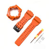 Wrist Casio GA-700 Smart bracelet accessories Strap Casio GA-710/GA-735 Band Silicone watchband Cover Protective Case Casio GA700 Frame Bezel orange