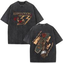 Game Clair Obscur Expedition 33 Vintage Washed T-shirt for Those Who Come After T Shirt Men Fashion Cotton Short Sleeve T-shirts M black