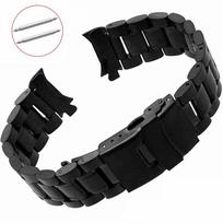 Nerūdijančio plieno laikrodžio apyrankė 18mm 20mm 22mm 24mm apyrankė lenkto galo laikrodžio dirželis dvigubo užrakto sagties pakaitinis riešo diržas 18mm