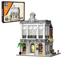 10182 Miesto gatvės vaizdo scenos modelis Surinkite MINI kaladėles Europos rinkos kavinė Vila Parduotuvė Namas Pastato blokelių rinkinys Vaikų žaislai Dovana with-box gray