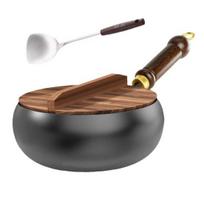 Tradicinis Wok puodas Rankomis kaltas ketaus puodas Didelio pilvo keptuvė maišymui ir sriubai Unikalūs geležiniai virtuvės reikmenys 28cm A