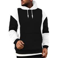 Men's Patchwork Color Block Long Sleeved Casual Hooded Sweatshirt XL balta