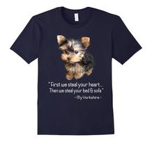 Mielas Jorkšyro terjero šunų mylėtojo dovana T-shirt Naujas 100% medvilnės trumpomis rankovėmis O formos iškirpte T-shirt Laisvalaikio vyriškas viršus XL gray