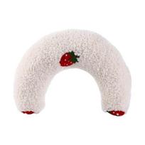 U-Shaped Pet Pillow Cat Neck Support Pillow Soft Fluffy Cat Calming Pillow with Cute Patterns Half Donut Cuddle Pillow for Cats And Small Dogs balta