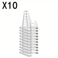 10/30pcs Transparent Acrylic Coin Display Stand Trading Card Stand Commemorative Coin Mini Stand Badge Stand Ornament white