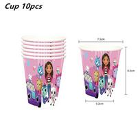 Gabby Dollhouse Balloons Birthday Decoration Kit Mix  Gabby Cat Napkins Cups Tablecloth Plates Backdrop Supplies Party Favor as show pink