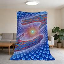 Alex Grey Trippy Psychedelinis pledas Flanelinis Šiltas Minkštas Mėtomasis pledas Kambariui Sofai Vaikiški Gimtadienio Dovanos 75x90cm gray