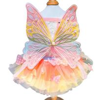 Fluffy Pet Princess Dress Breathable Creative Dog Rainbow Butterfly Dress Soft Tulle Skirt Dog Wedding Skirts For Dogs Cats XXL white