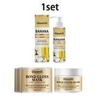GleamXi Soft and Shiny Hair Care   Mask Banana Essence Shampoo Care and cleaning products  Gentle care for hair 1set beige