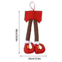 Car Trunk Ornaments Santa Claus Leg Decors Christmas Santa Claus Legs For Wreath For Tree Home Automobile SUV Truck Motorcycle red