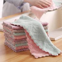 Remove Oil Microfiber Cleaning Cloth with 2 Color Assorted Fast Drying Cleaning Towels Durable Super Absorbent Dishtowels white