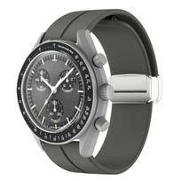 Magnetinis Sagties Dirželis Omega X Swatch Bendram MoonSwatch Minkštas Silikoninis Juostelė 20mm Vyrai Moterys Mėnulis Merkurijus Marsas Sportinis Apyrankė 22MM gray