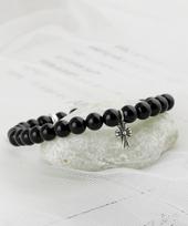 Shoveoff Svb-#404 Cross Onyx Bracelet (Silver 925) S17 Size gray