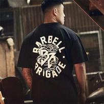Barbell Brigade Men Snake T-shirts Sports Leisure Cotton Oversized T Shirt Mens Gym Clothing Ru L black