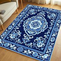 Luxury Baroque Flower Area Rug Stain Resistant Non Slip Floor Carpet for Living Room Bedroom Study European Home Decor 45X70cm 18x28inch brown