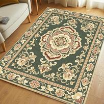 Luxury Baroque Flower Area Rug Stain Resistant Non Slip Floor Carpet for Living Room Bedroom Study European Home Decor 60x90cm 24x36inch